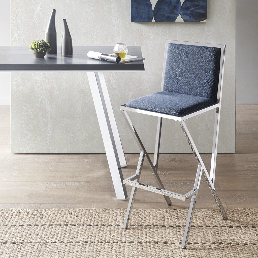 

INK+IVY - Obsidian Counter Stool - Blue - See below
