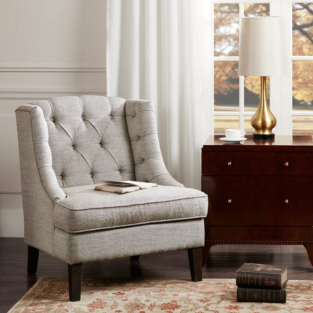

Madison Park - Sawyer Button Tufted Accent Chair - Beige - See below