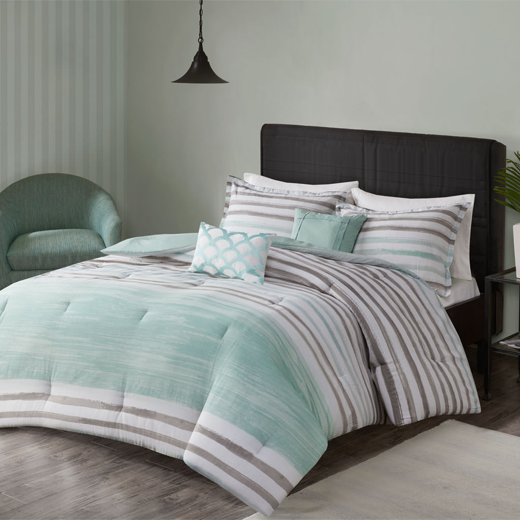 

Urban Habitat - Alex 5 Piece Cotton Comforter Set - Aqua - Full/Queen