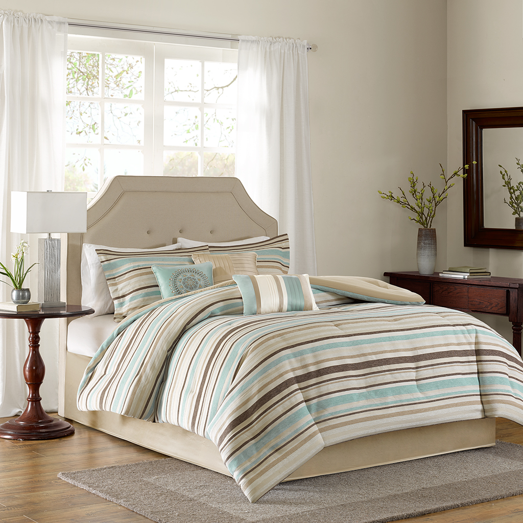 

Madison Park - Alexandra 7 Piece Comforter Set - Taupe - Cal King