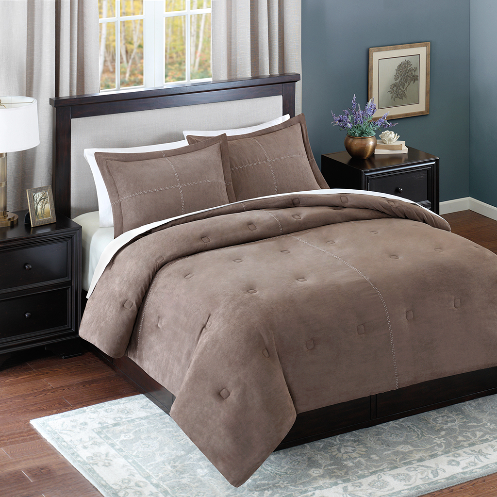 

Avenue 8 - BHG Msuede Comforter Mini Set - Brown - Twin