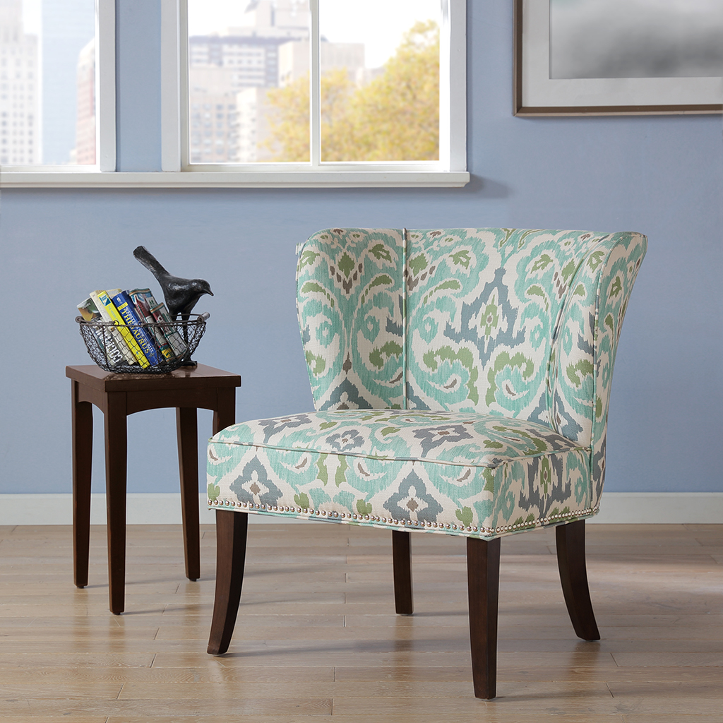 

Madison Park - Hilton Armless Accent Chair - Blue-Green - See below