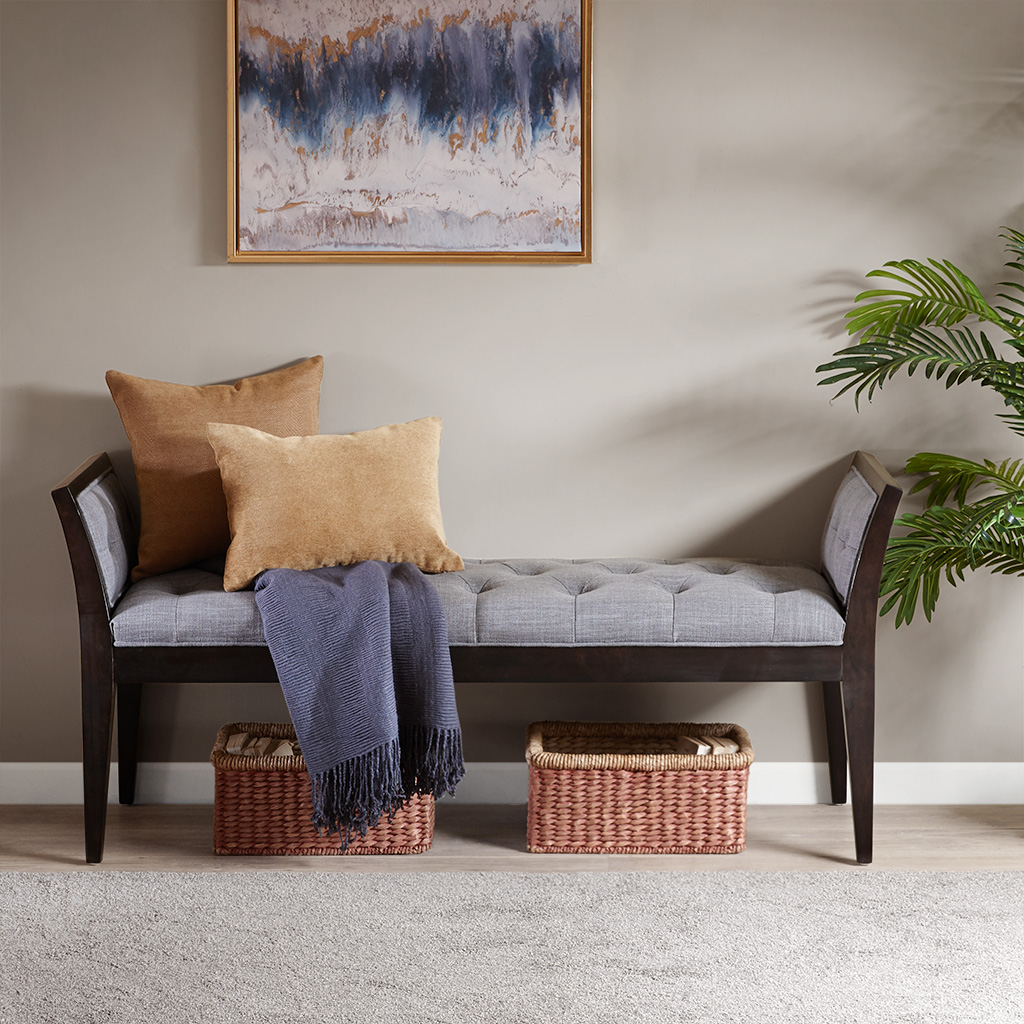 

Madison Park - Delany Accent Bench - Grey - See below
