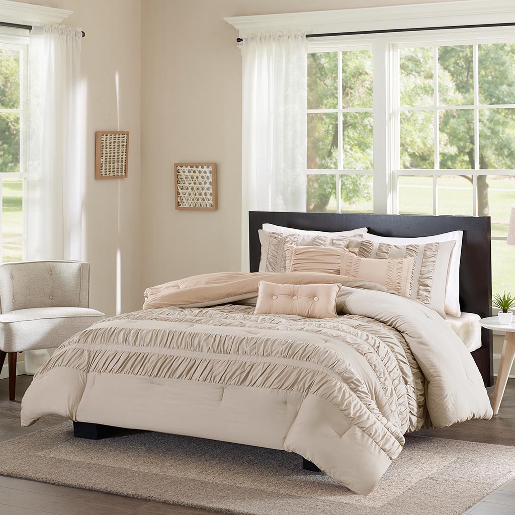 

Home Essence - Allie 6 Piece Comforter Set - Khaki - Full/Queen