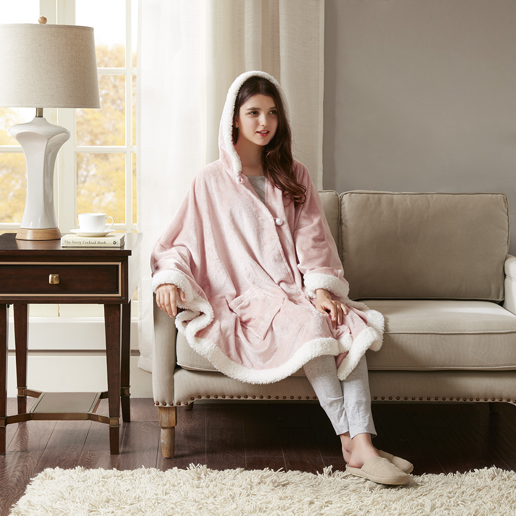

Premier Comfort - Angel Wrap with Berber Trim - Blush - 58x72