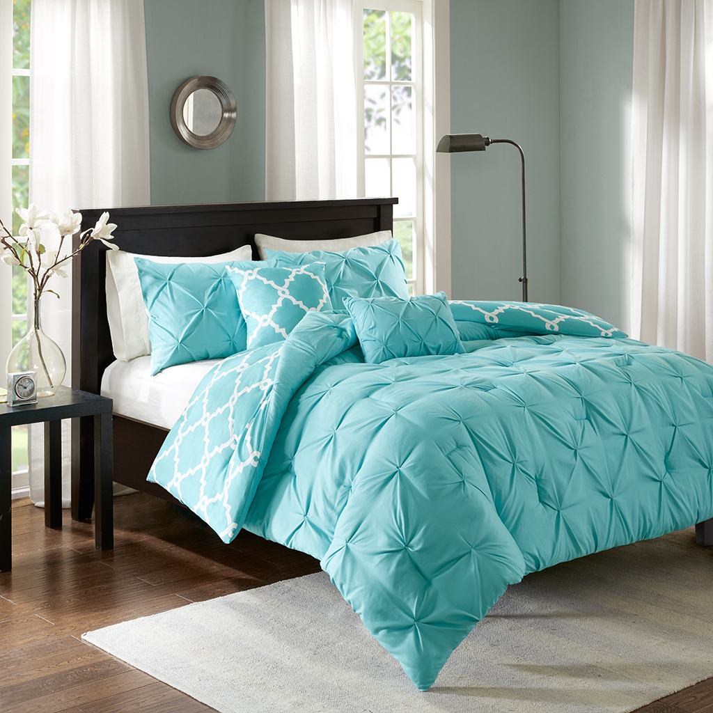 

Madison Park Essentials - Kasey 5 Piece Reversible Comforter Set - Aqua - King/Cal King