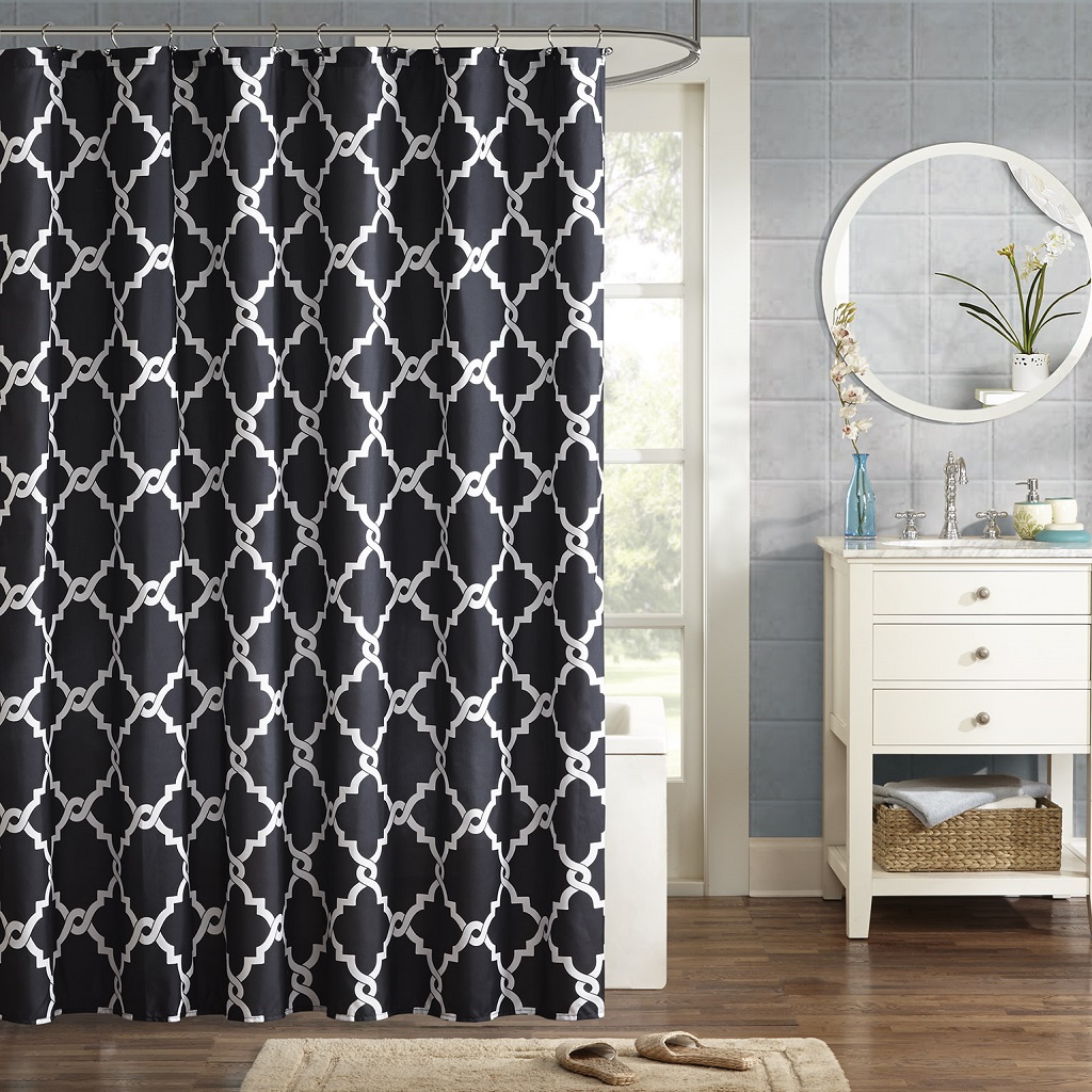 

Madison Park Essentials - Merritt Shower Curtain - Black - 108x72