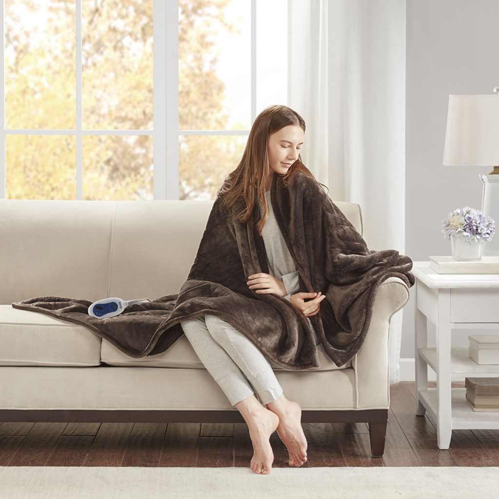 

Beautyrest - Heated Microlight to Berber Throw - Brown - 60x70