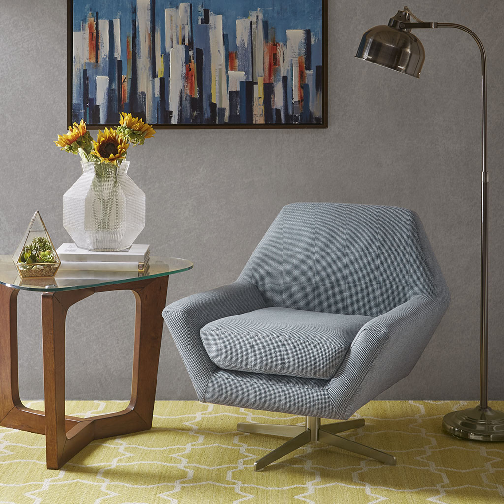 

INK+IVY - Tracy Swivel Lounge Chair - Blue - See below