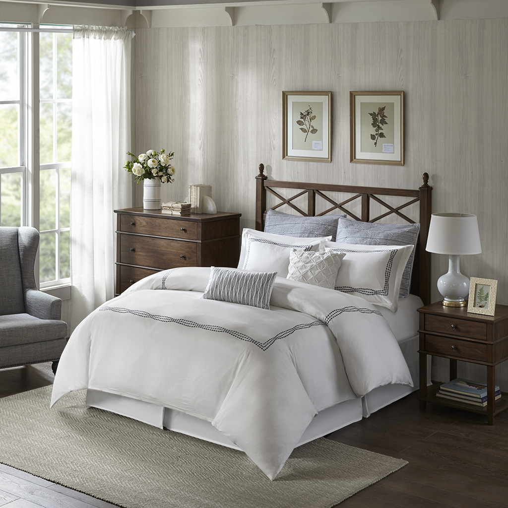 

Harbor House - Burke 6 Piece Cotton Comforter Set - Blue - Cal King