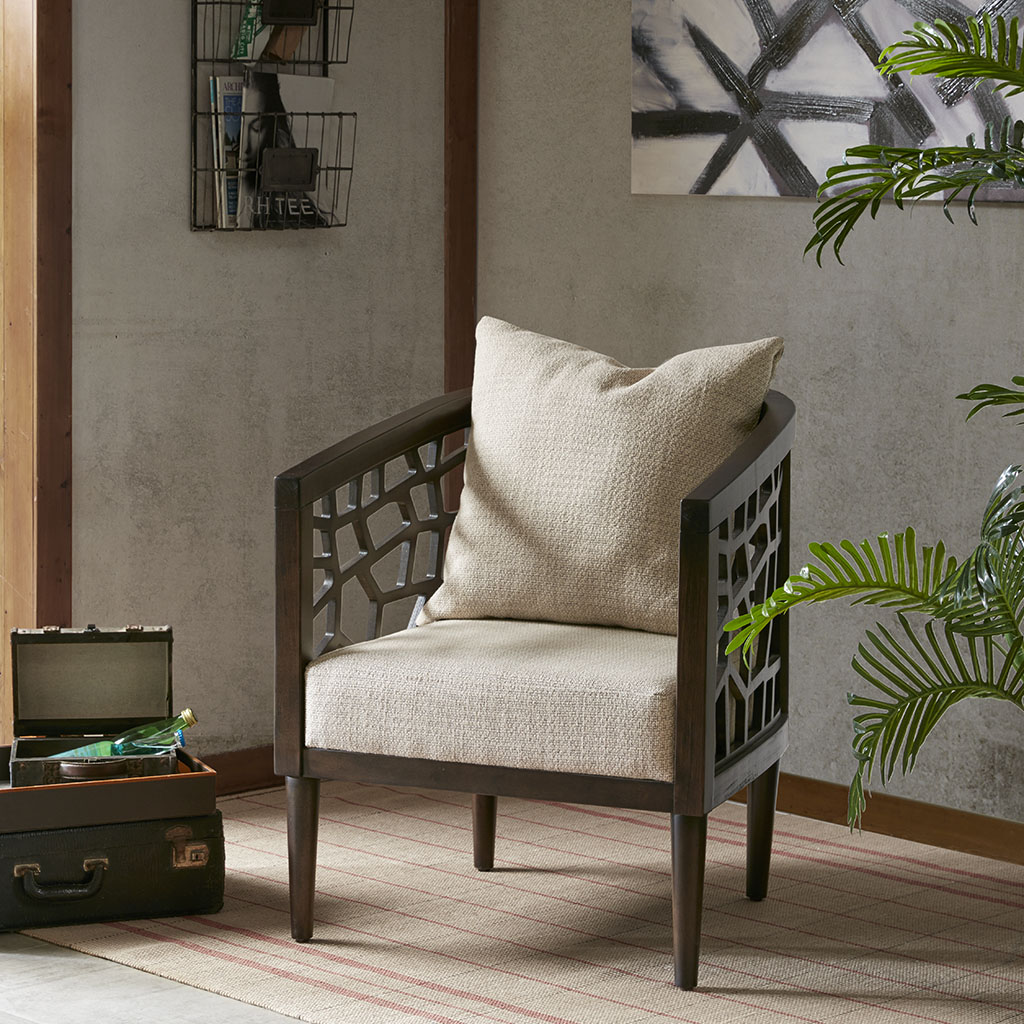 

INK+IVY - Crackle Accent Chair - Tan - See below