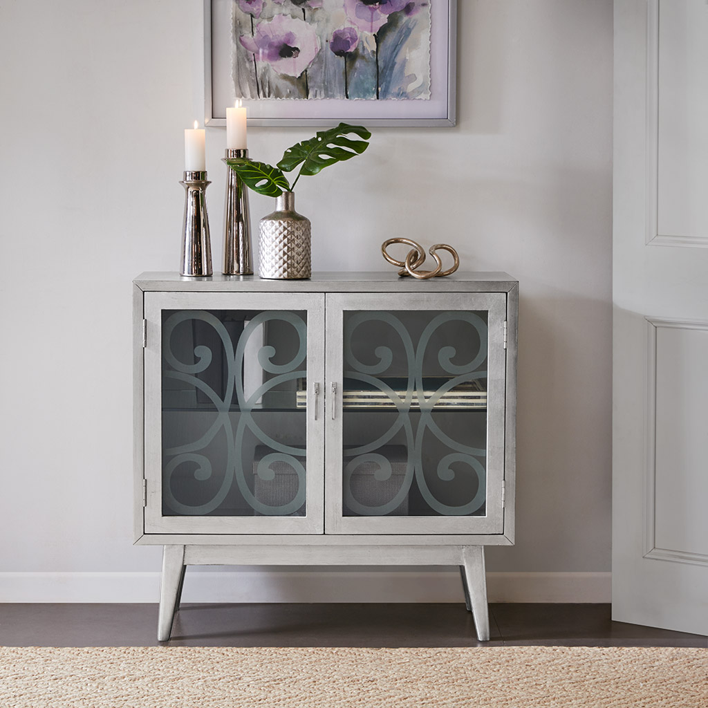 

Madison Park - Macey 2 Door Accent Cabinet - Silver grey - See below