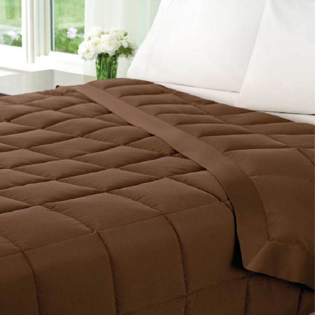 

Comfort Classics - Microfiber Alternative Down Blanket - Brown - Twin