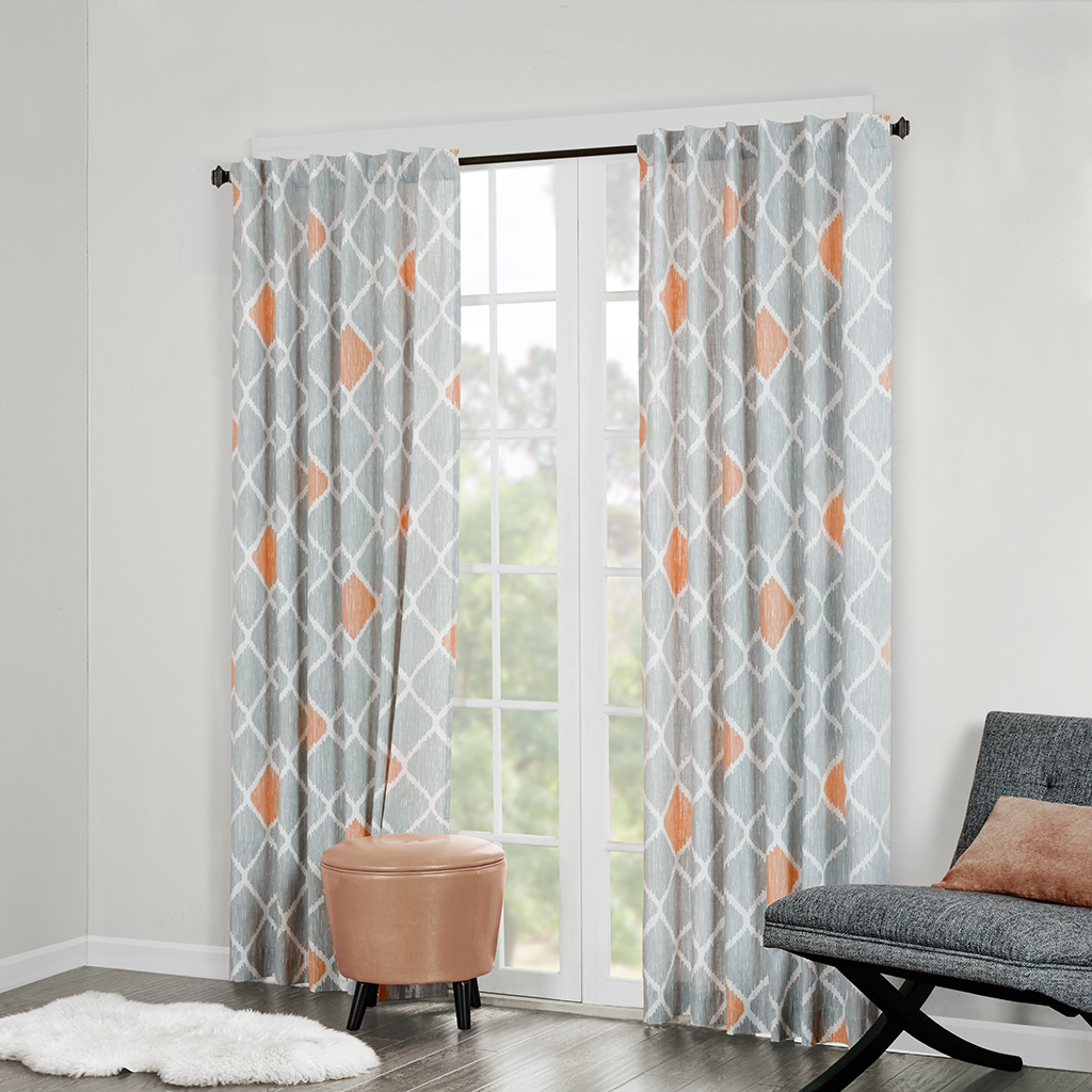 

INK+IVY - Nile Diamond Geo Cotton Printed Panel - Spice - 95" Panel