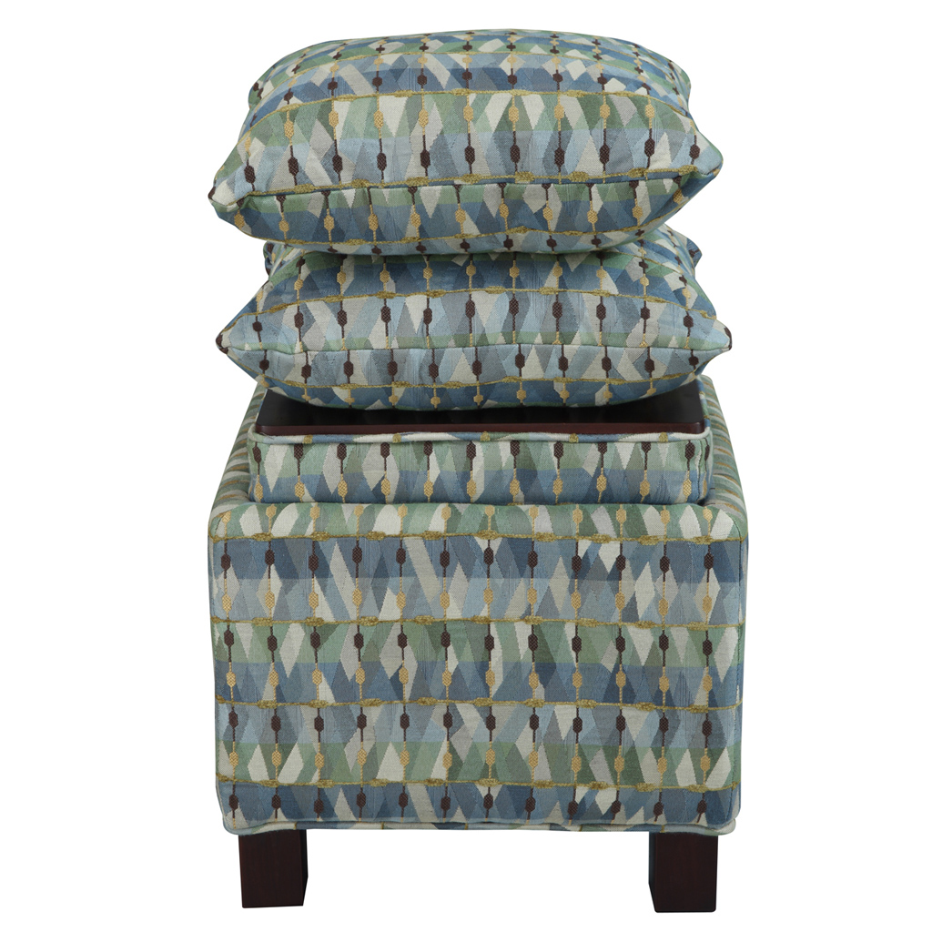 

Madison Park - Shelley Square Storage Ottoman with Pillows - Green - See below