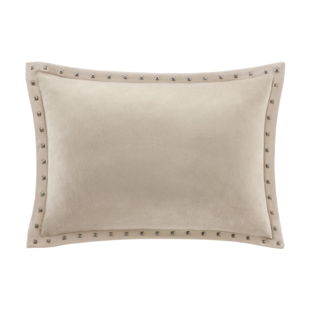 

Madison Park - Stud Trim Suede Oblong Pillow Oblong Pillow - Tan - See below