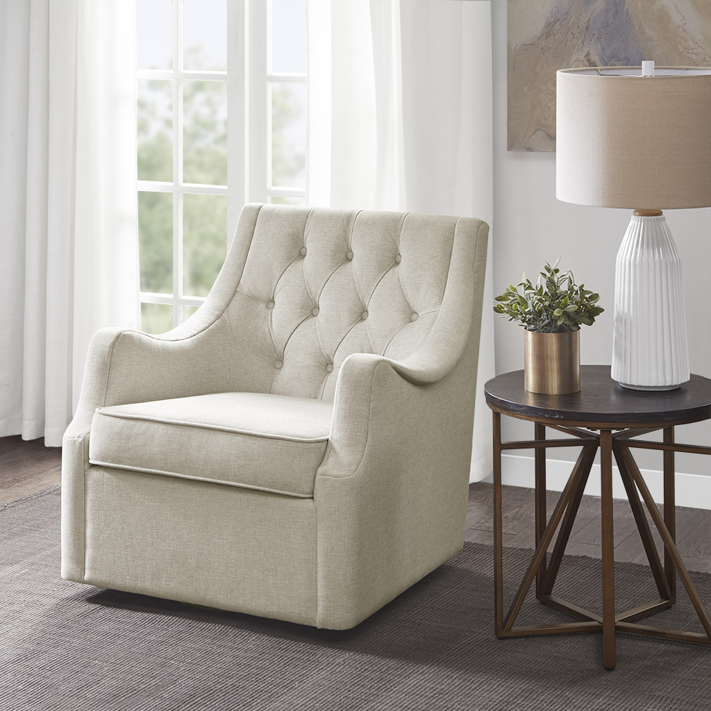 

Madison Park - Qwen Swivel chair - Tan - See below