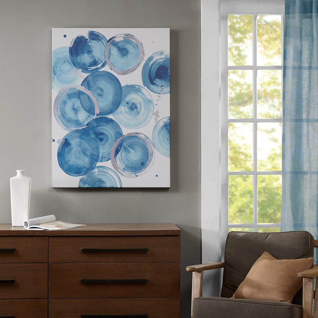 

Madison Park - Cerulean Circles Blue Heavy Rolled Gel Coat Canvas - Blue - See below