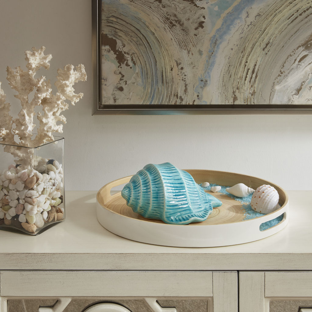 

Madison Park - Shell Ceramic Shell Shaped Decor - Green - See below