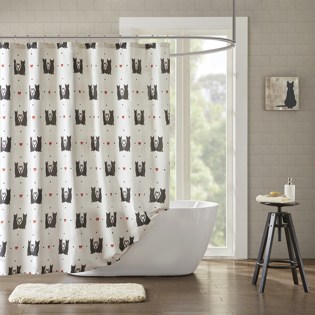 

HipStyle - Gigi Cotton Printed Shower Curtain - Natural - 72x72