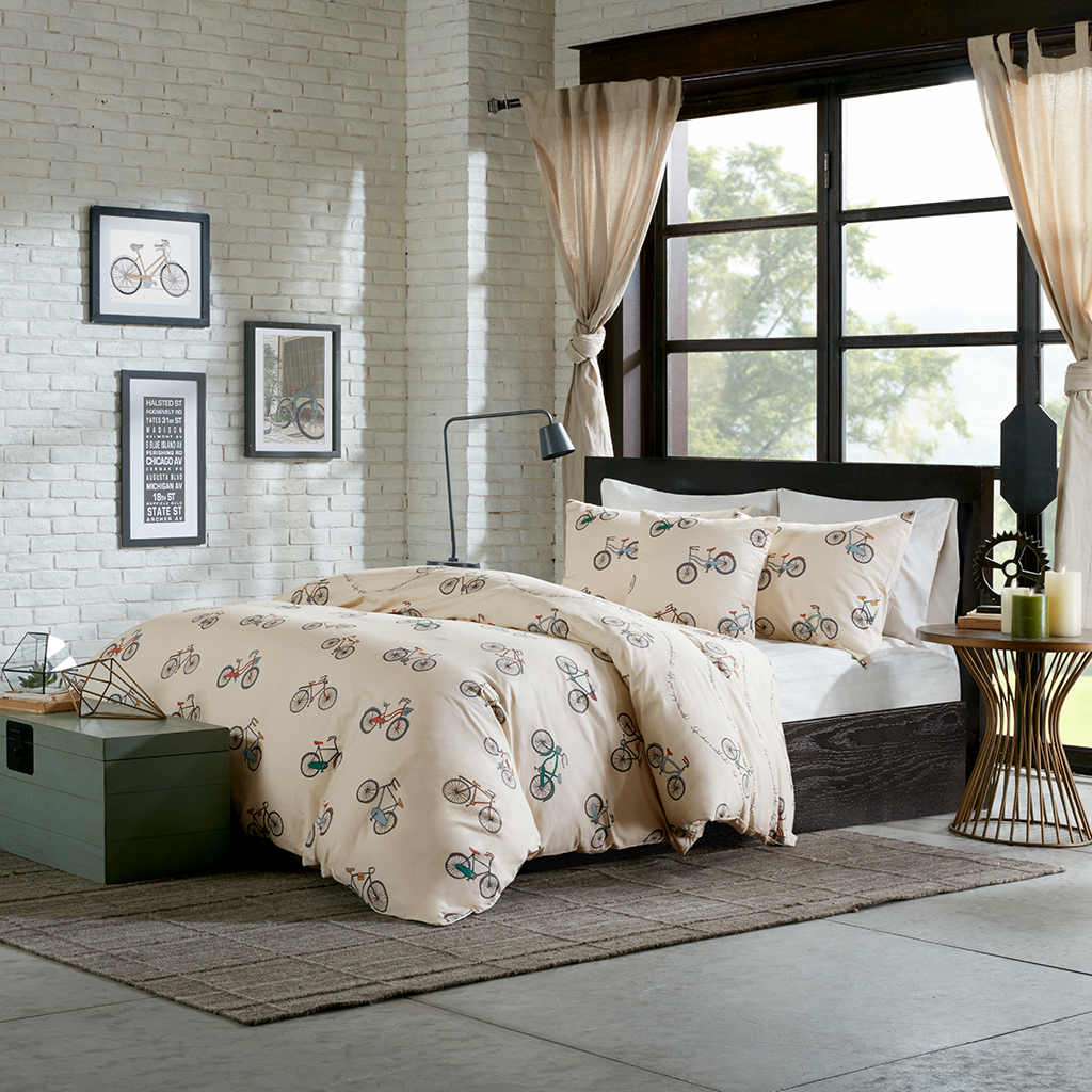 

HipStyle - Raleigh 4 Piece Duvet Cover Set - Multi - Full/Queen