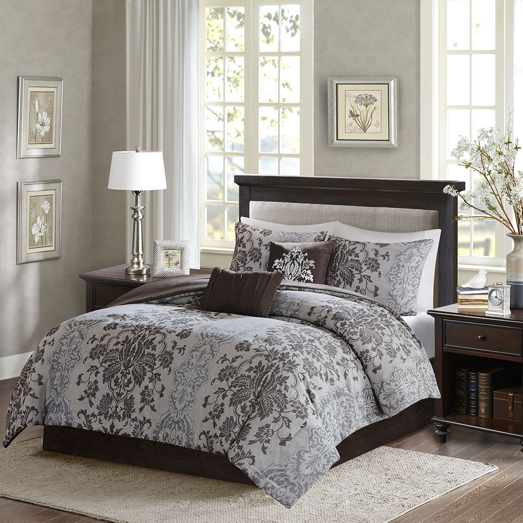 

Madison Park - Carrington 5 Piece Comforter Set - Multi - Queen
