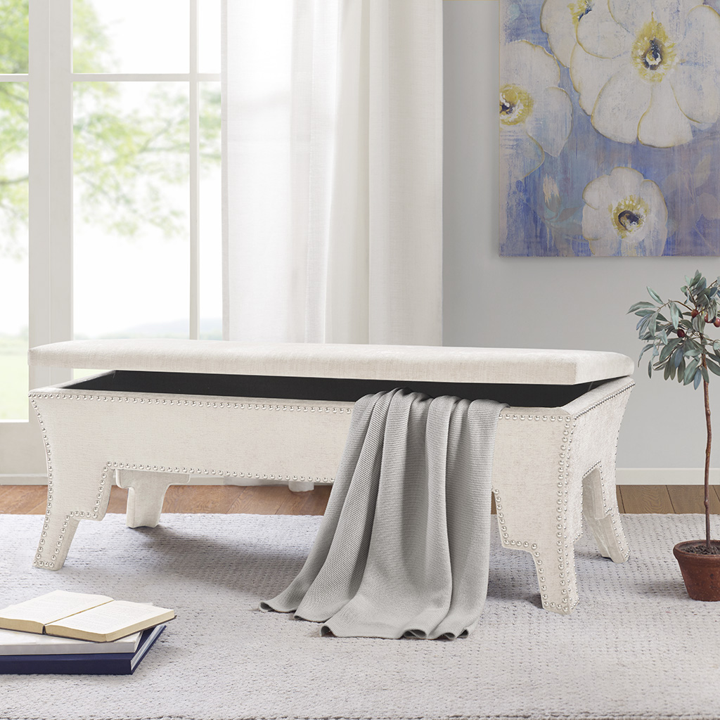 

Madison Park - Bower Storage Accent Bench - Cream - See below