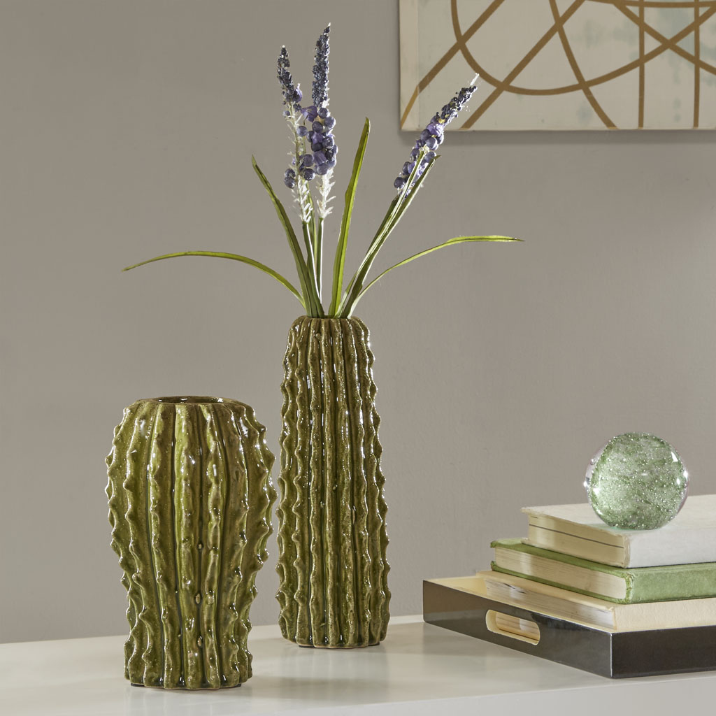 

Madison Park - Cactus Ceramic Vase - Green - Small
