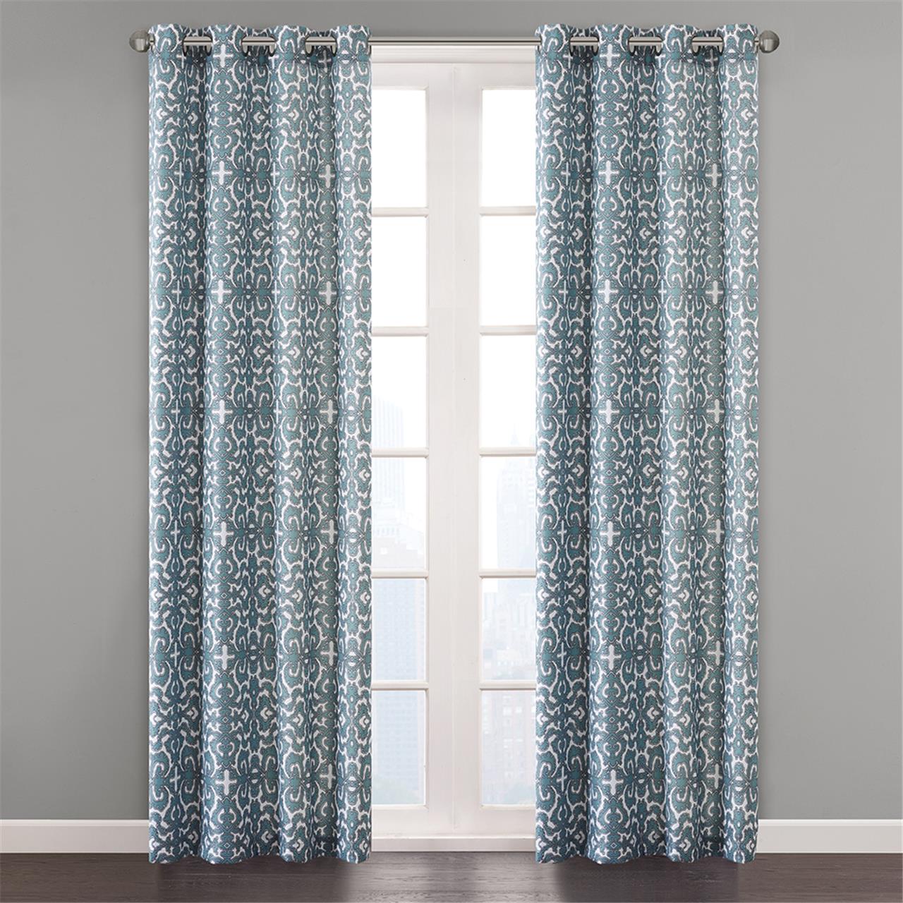 

N Natori - Pataya Window Curtain Pair - Aqua - 50x84