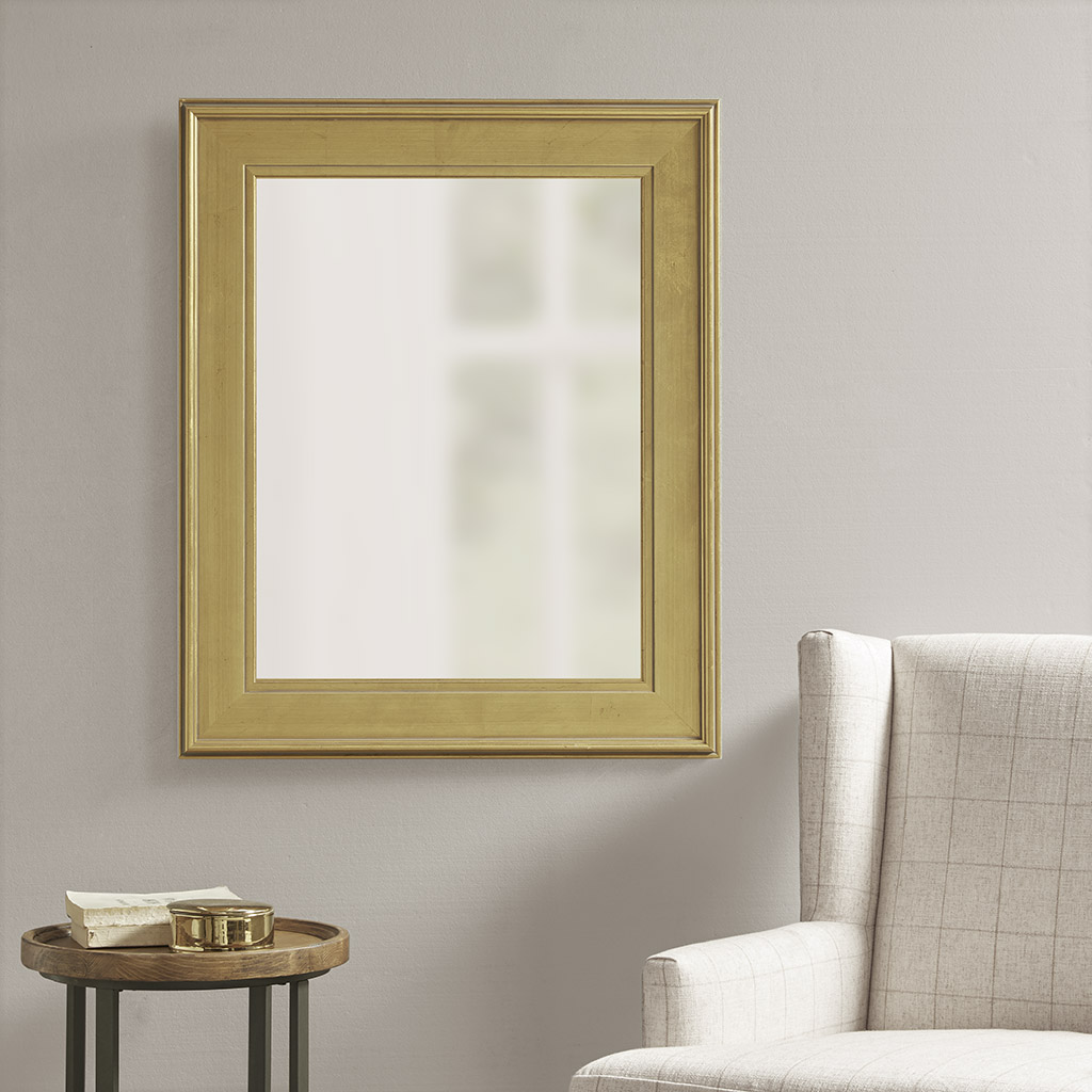 

Martha Stewart - Westchester Rectangle Accent Mirror - Antique Gold - See below