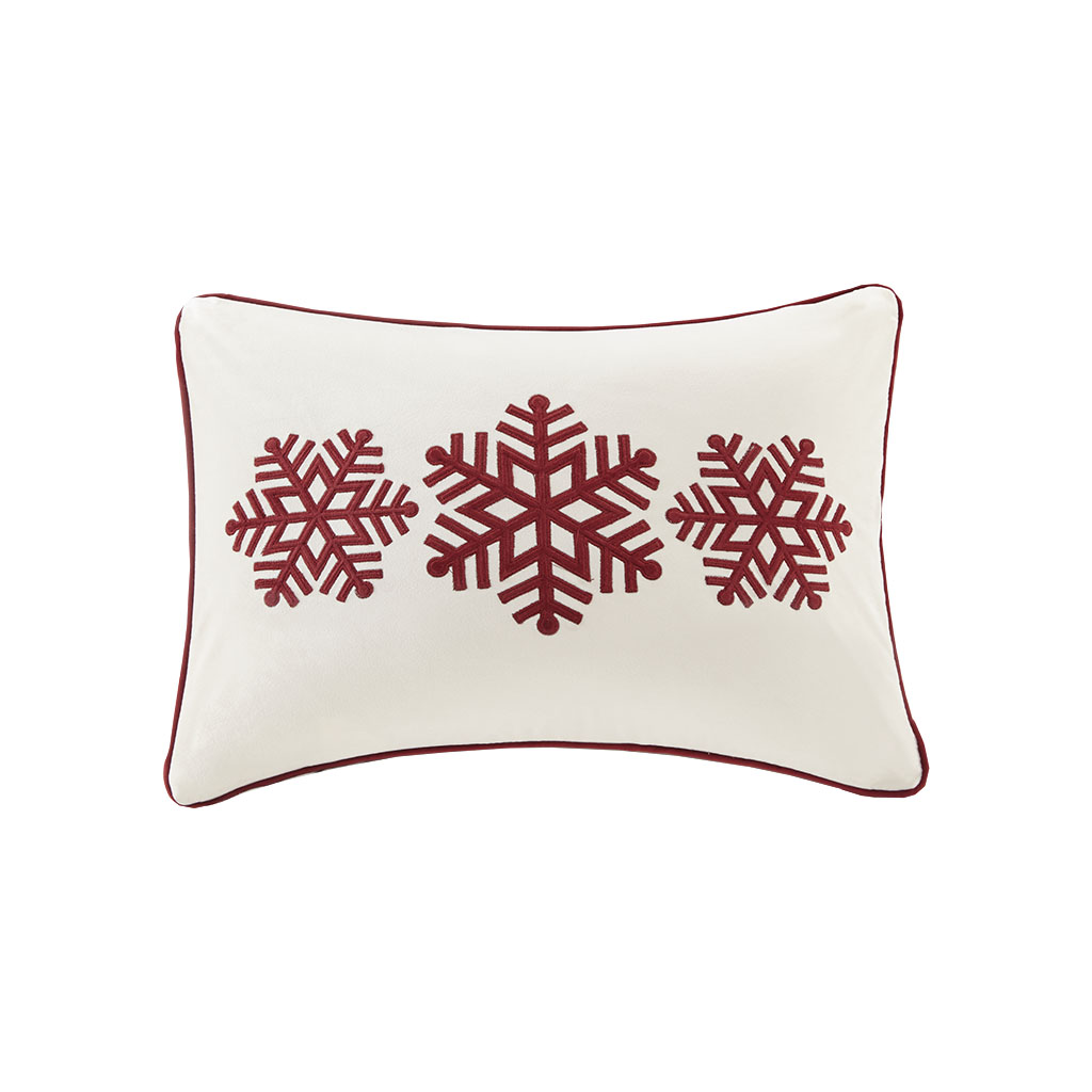 

Madison Park - Velvet Snowflake Trio Oblong Dec Pillow - Ivory - 14x20