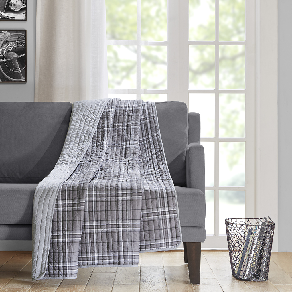 

Intelligent Design - Daryl Oversized Quilted Throw - Grey - 60x70