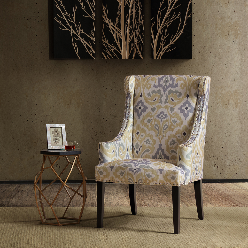 

Madison Park - Marcel High Back Wing Chair - Yellow - See below