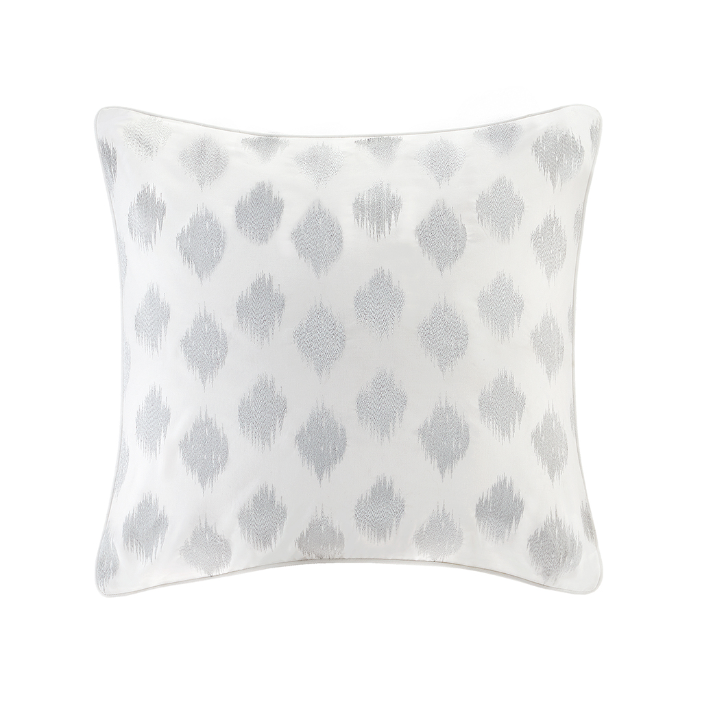 

INK+IVY - Nadia Dot Embroidered Euro Sham - Silver - Euro Sham