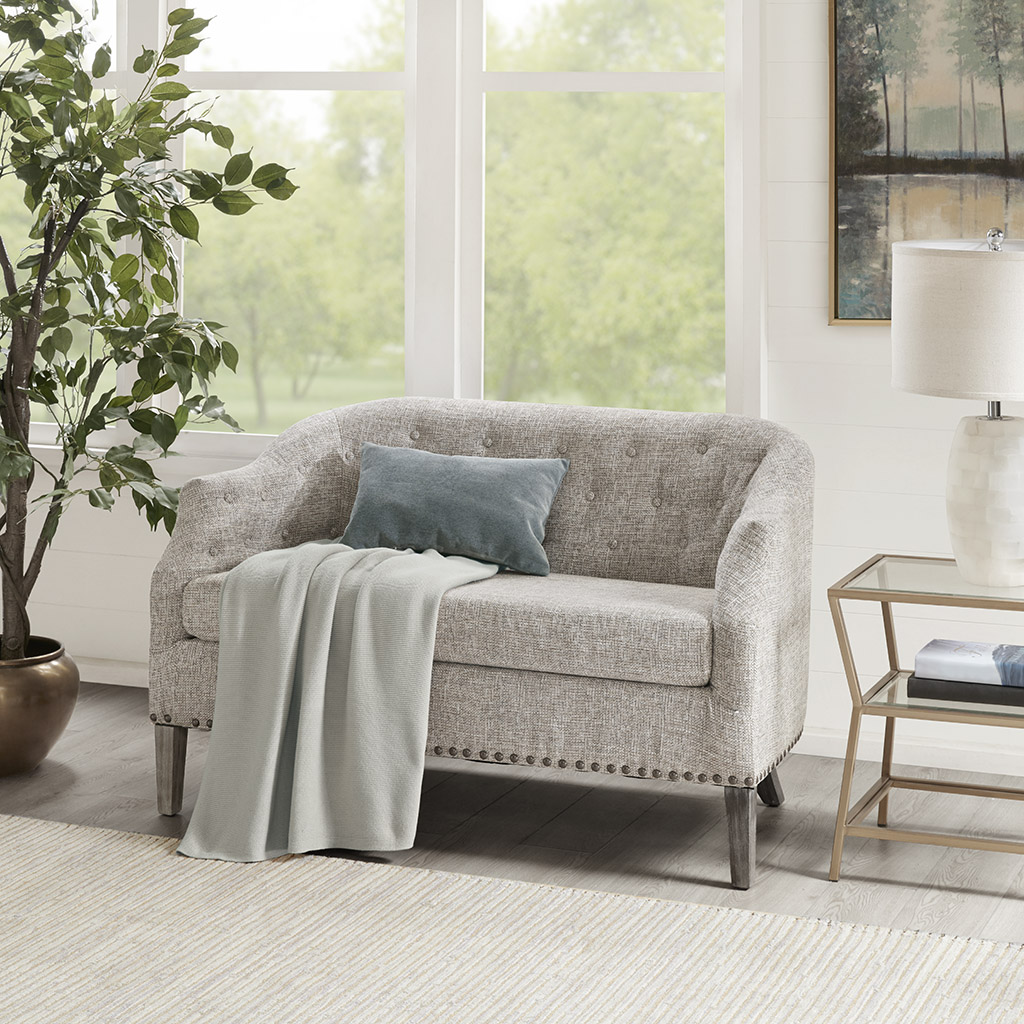 

Madison Park - Ansley Settee - Grey - See below