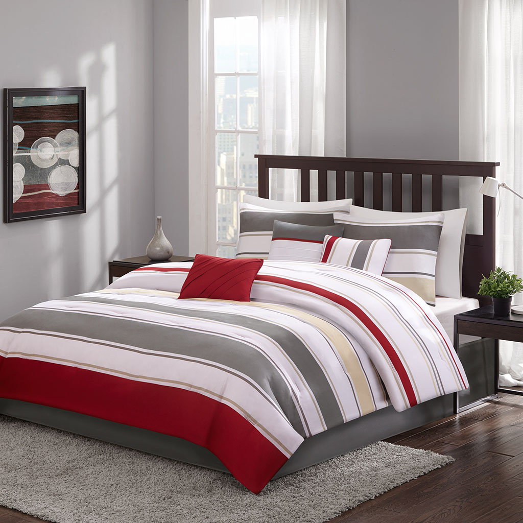 

Home Essence - Finn 7 Piece Comforter Set - Grey Multi - Queen