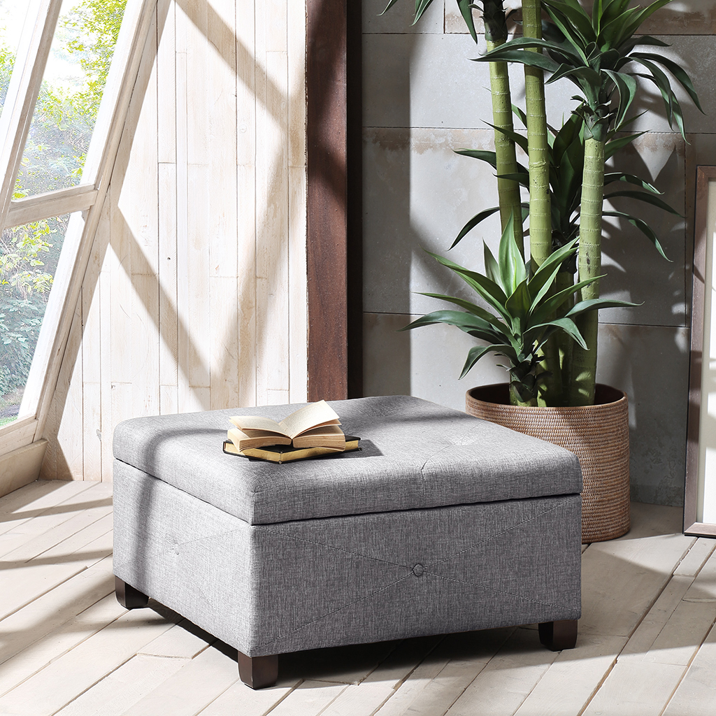 

Madison Park - Aspen Ottoman - Charcoal - See below