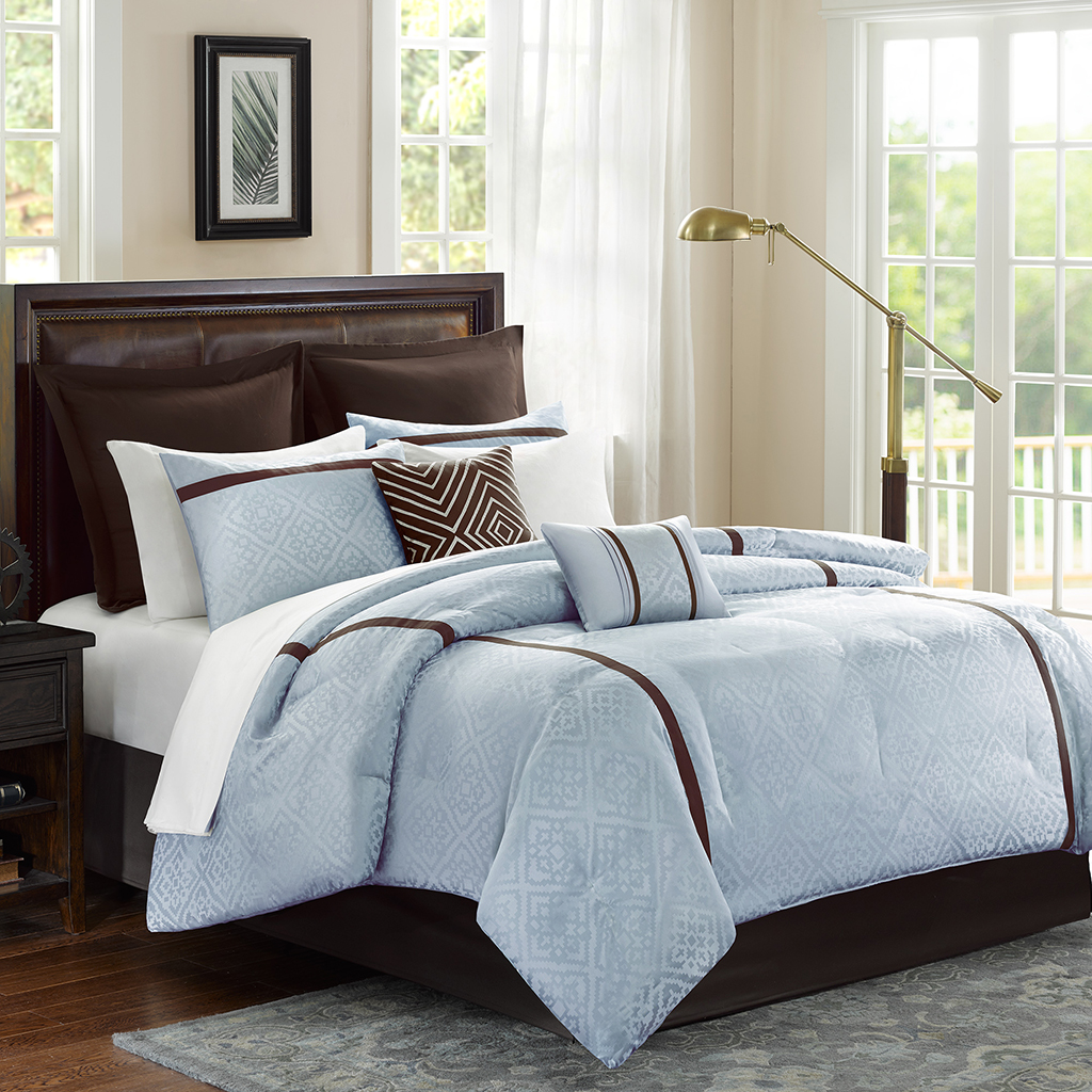 

Madison Park - Highgate 12 Piece Comforter Set - Blue - King