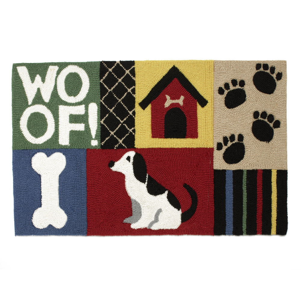 

Soft Touch - Dog Blocks Multi Pet Rug/Diner Mat - Red - See below