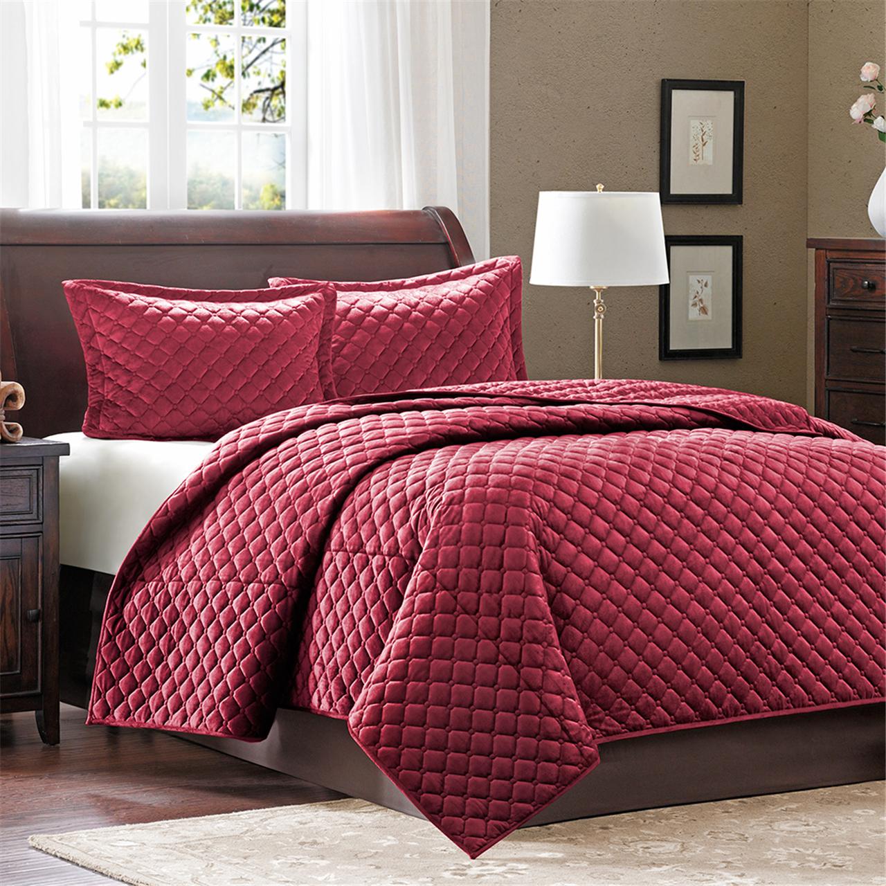 

Madison Park - Florence 3 Piece Coverlet Set - Red - King