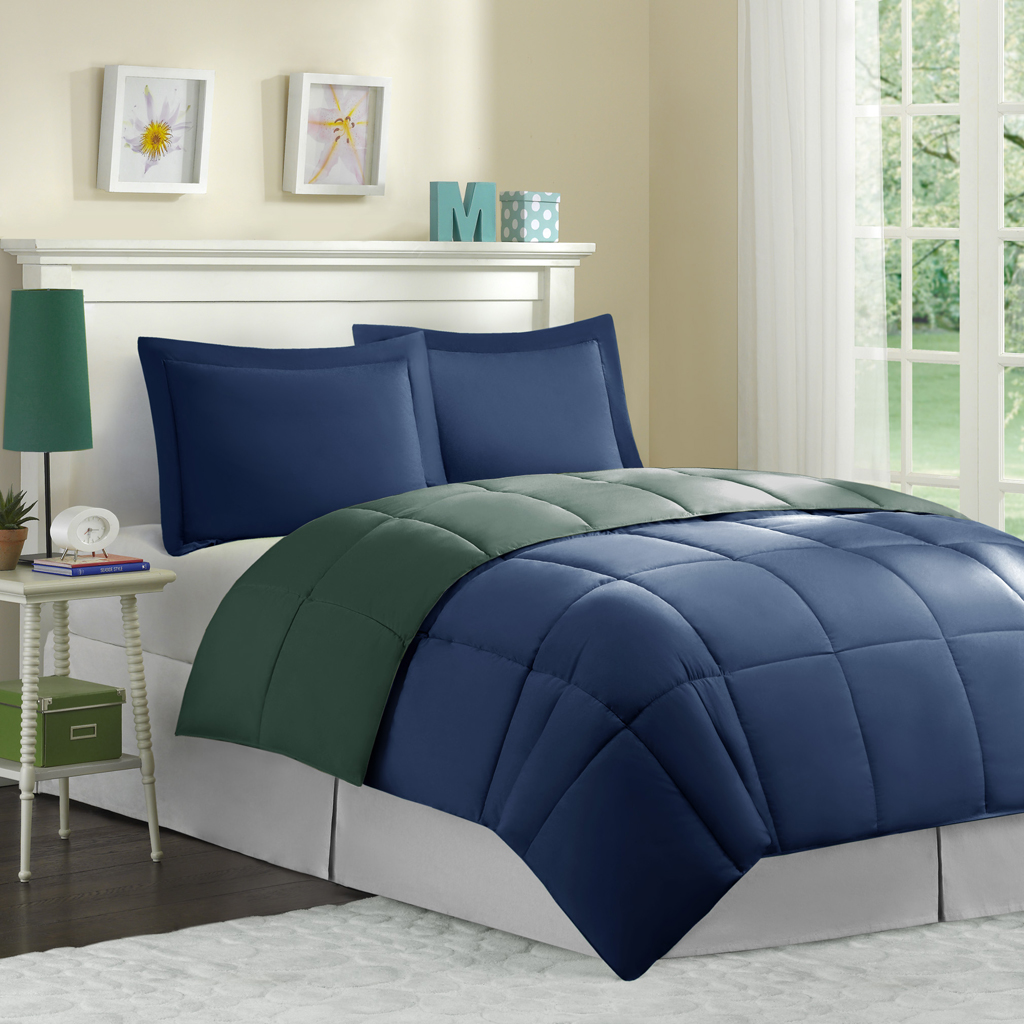 

Mi Zone - Stipple Stripe Down Alternative Comforter Mini Set - Navy - Twin