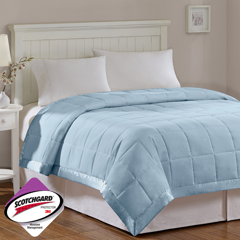 

Madison Park - Windom All Season Hypoallergenic Microfiber Down Alternative Blanket with 3M Scotchgard - Blue - King