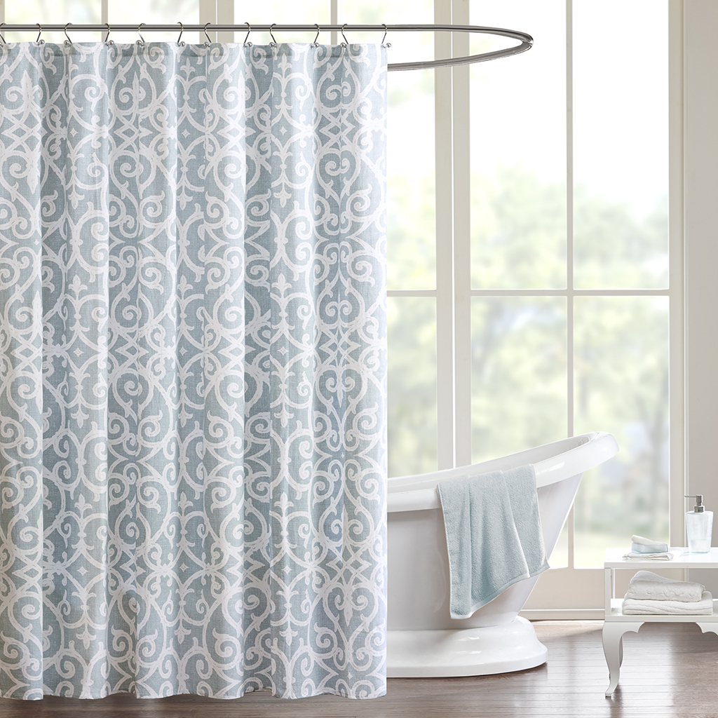 

Madison Park Pure - Elena Shower Curtain - Aqua - 72x72