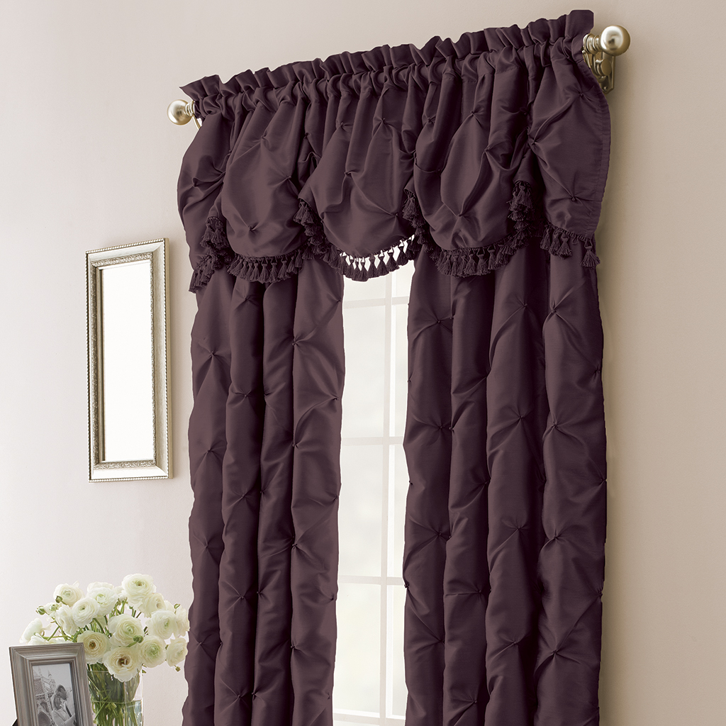 

Madison Park - Chateau Faux Silk Curtain - Plum - 95" Panel