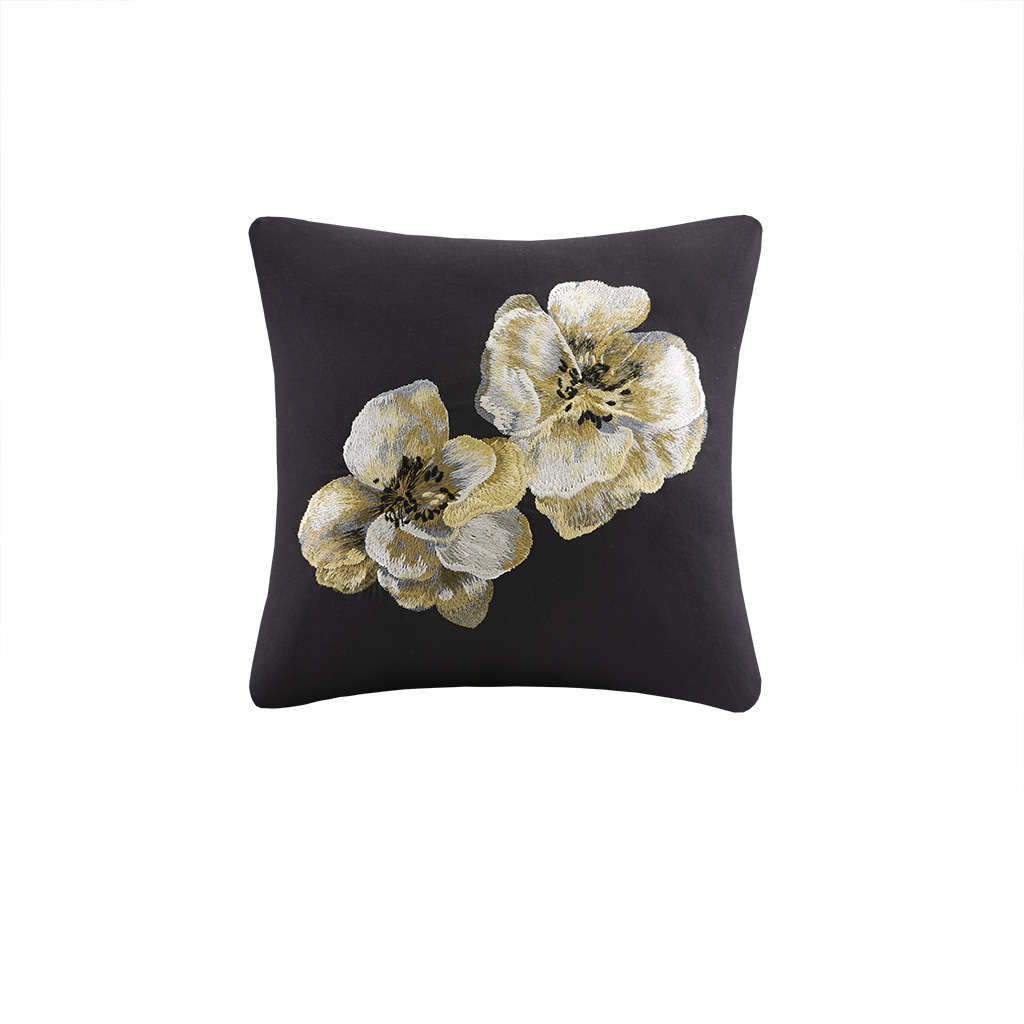 

N Natori - Casa Noir Embroidered Cotton Square Decorative Pillow - Multi - 18x18