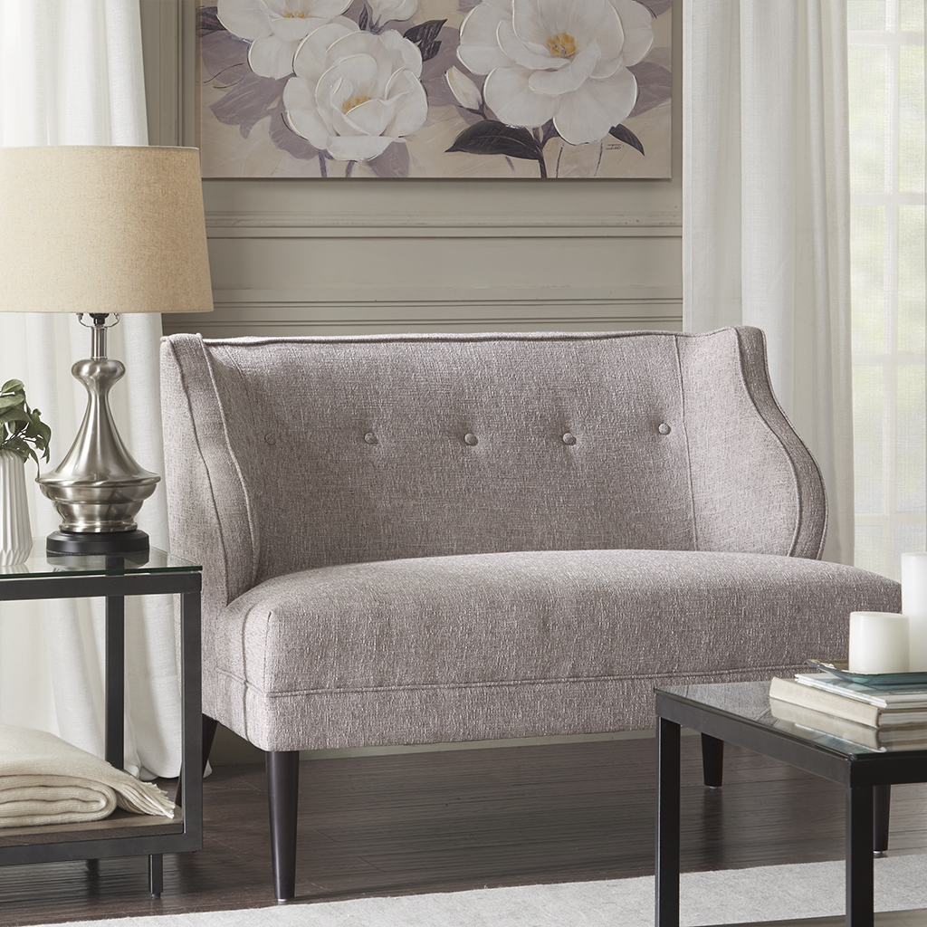 

Madison Park - Sorano Tufted Round Arm Settee - Grey - See below