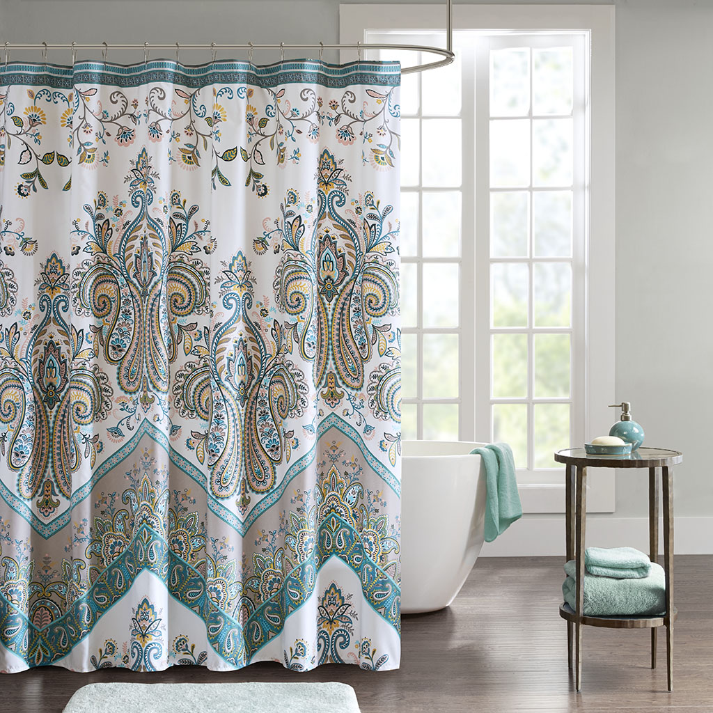 

Intelligent Design - Tulay Printed Shower Curtain - Teal - 72x72
