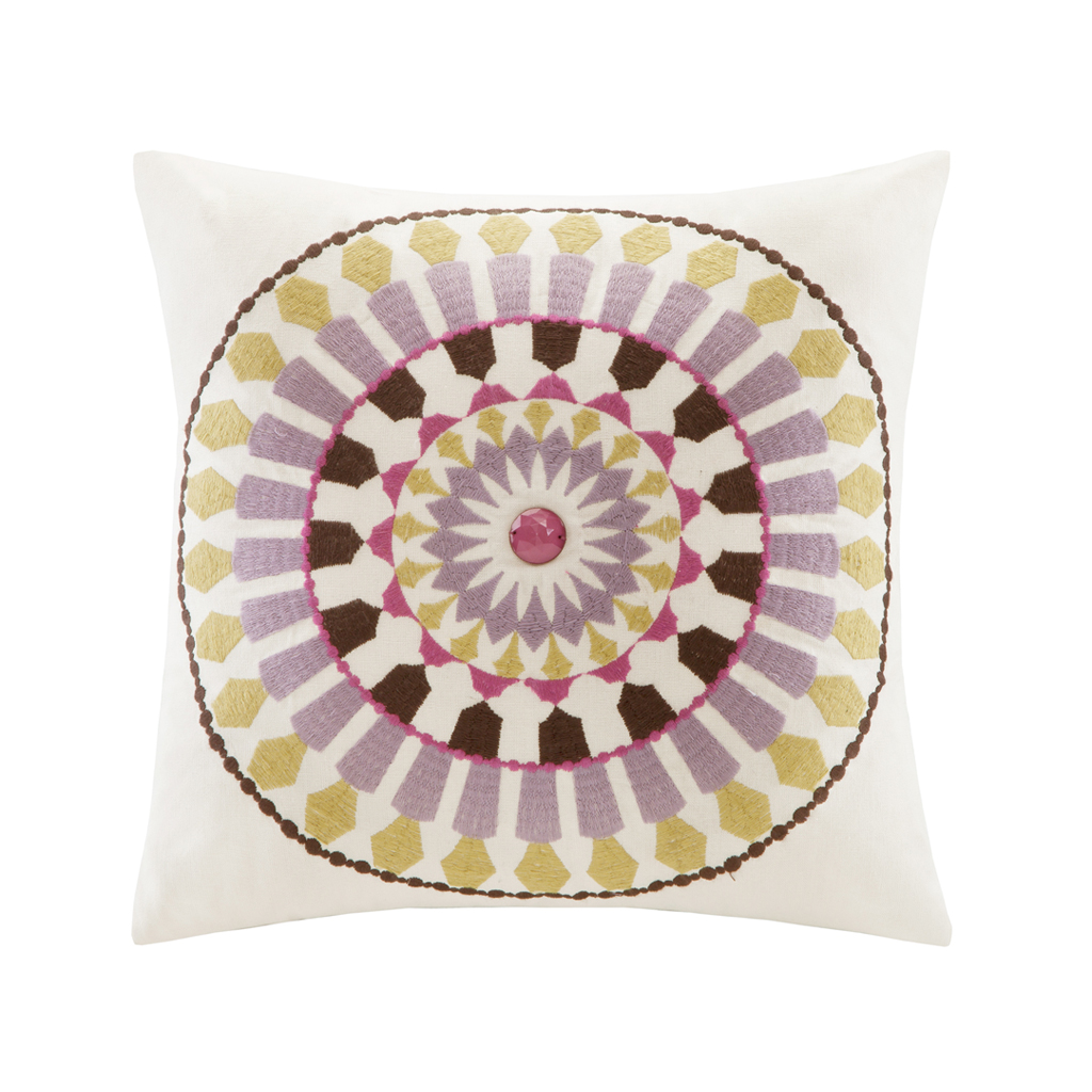 

Echo Design - Vineyard Paisley Square Pillow - White - 16x16''