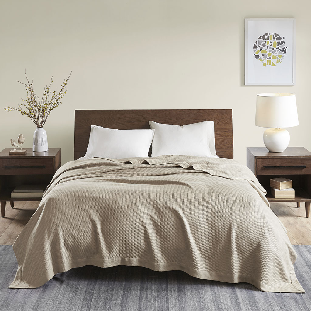 

Madison Park - 100% Certified Egyptian Cotton Blanket - Khaki - Full/Queen