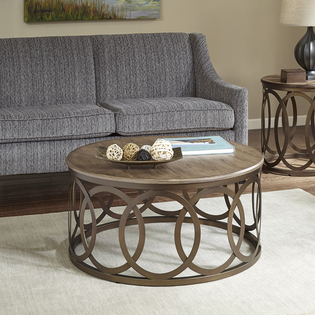 

Madison Park - Fraser Round Coffee Table - Brown/Bronze - See below